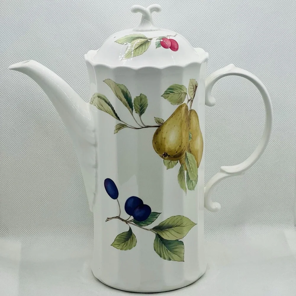 Mikasa Belle Terre 5 Cup Coffee Pot With Lid CAJ05 - NEW with tags -Fruit Design